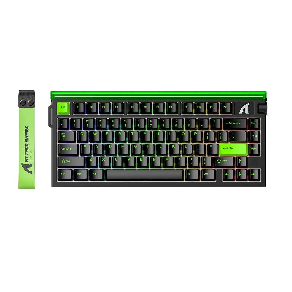 Клавиатура с подсветкой игровая Attack Shark R85HE механическая на магнитных переключателях Зеленый (137729)