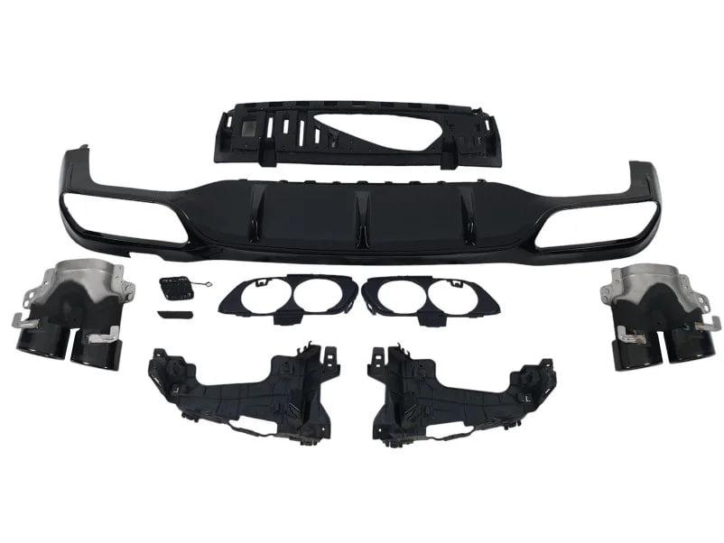 Диффузор задний с насадками Cixtai E53 для Mercedes E-сlass W213 2016-2023 гг. abs-пластик Черный (129219)