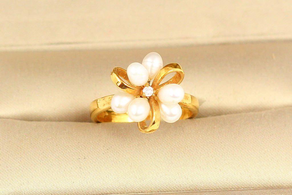 Кольцо шесть жемчужин с натуральными речными жемчужинами р. 17 (28809241)