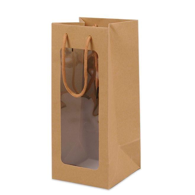 Набір паперових сумочок для квітів із прозорим пластиковим віконцем 39198 12 шт. Крафт (DR015530) Набір паперових сумочок для квітів із прозорим пластиковим віконцем 39198 12 шт. Крафт (DR015530)