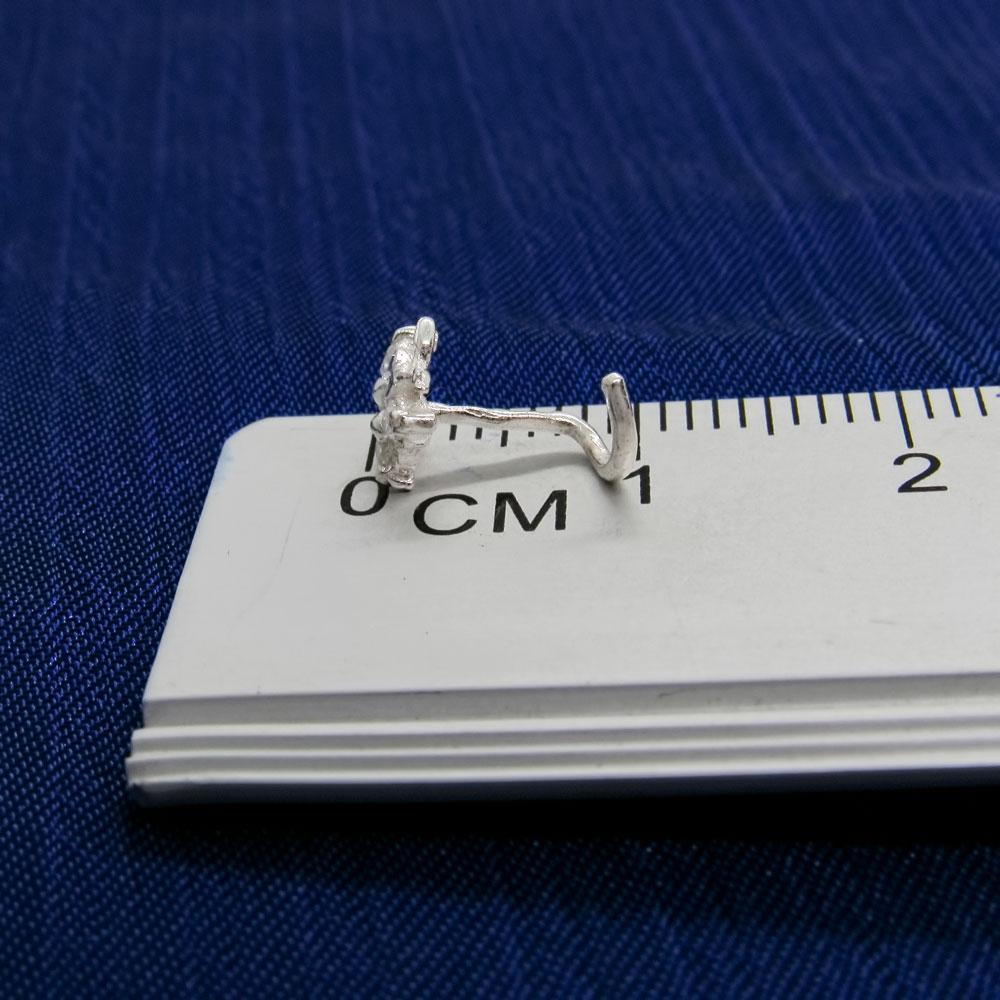 Срібний нострил пірсинг в ніс Метелик (1372862609) - фото 3