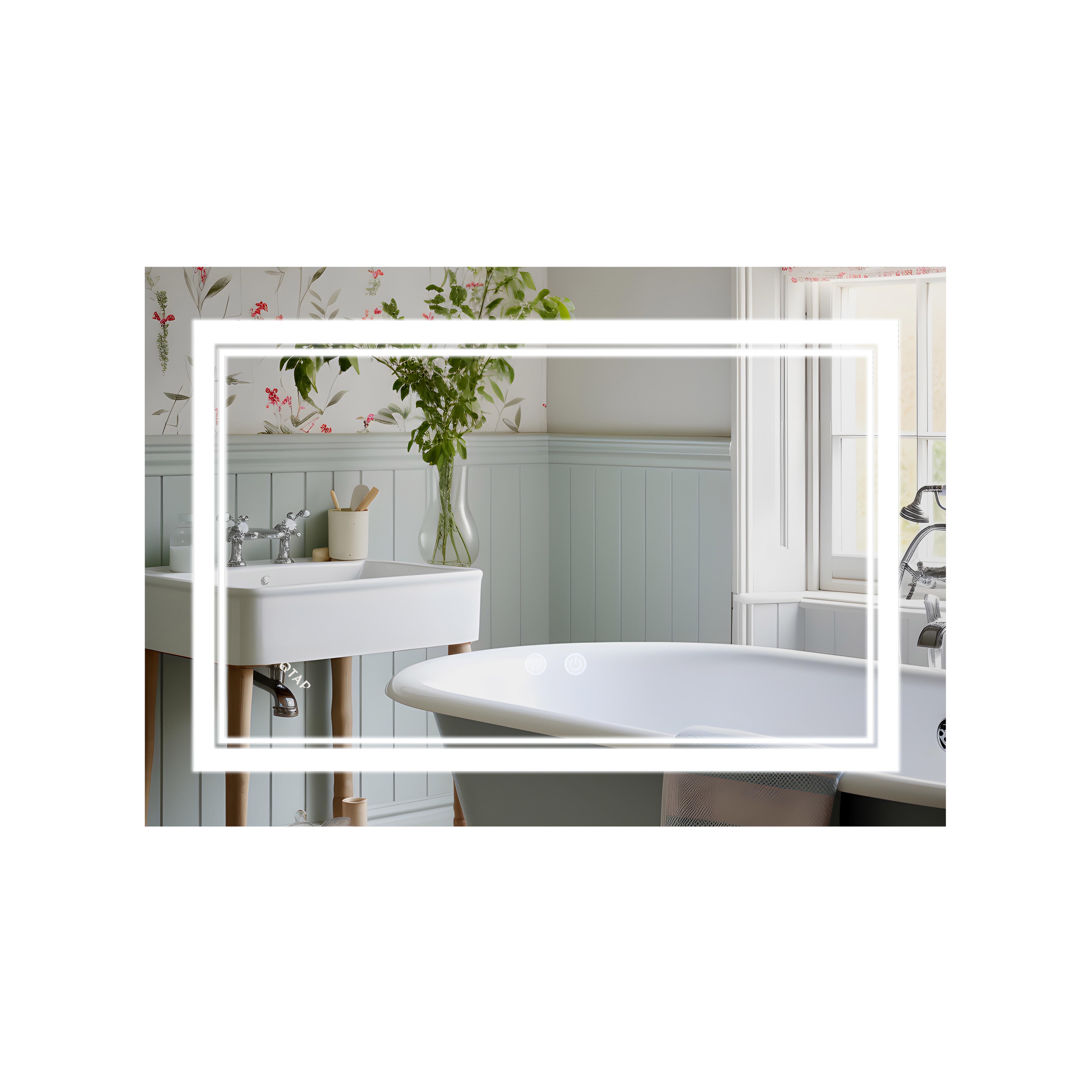 Дзеркало QTap Cardinal CA1 800х600 мм з LED-підсвічуванням Touch/з антизапотіванням/з димером/регулюванням 3000-6500K Reverse (QT0478C8060)