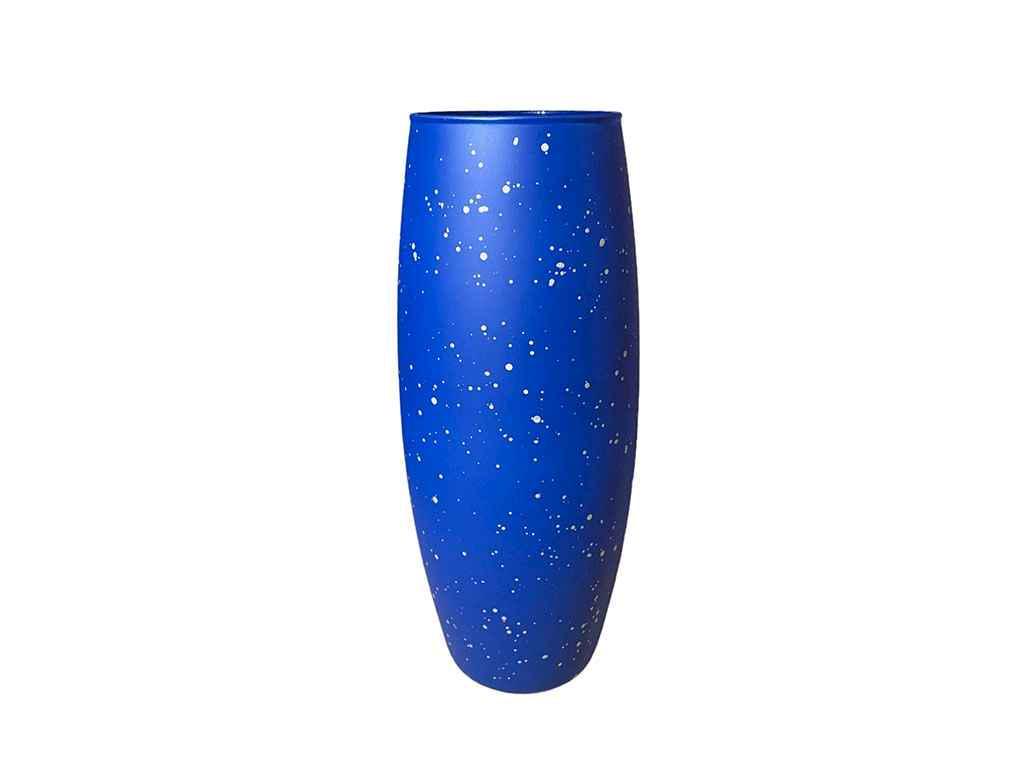 Ваза Геллери Гласс 966 Кассиопея стекло 26 см Синий/Серебристый (972212)