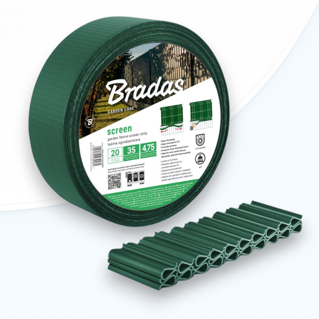 Лента ограждающая балконная Bradas 450 г/м2 20 зажимов 4,75 см х 35 м Зеленый (2399023621)