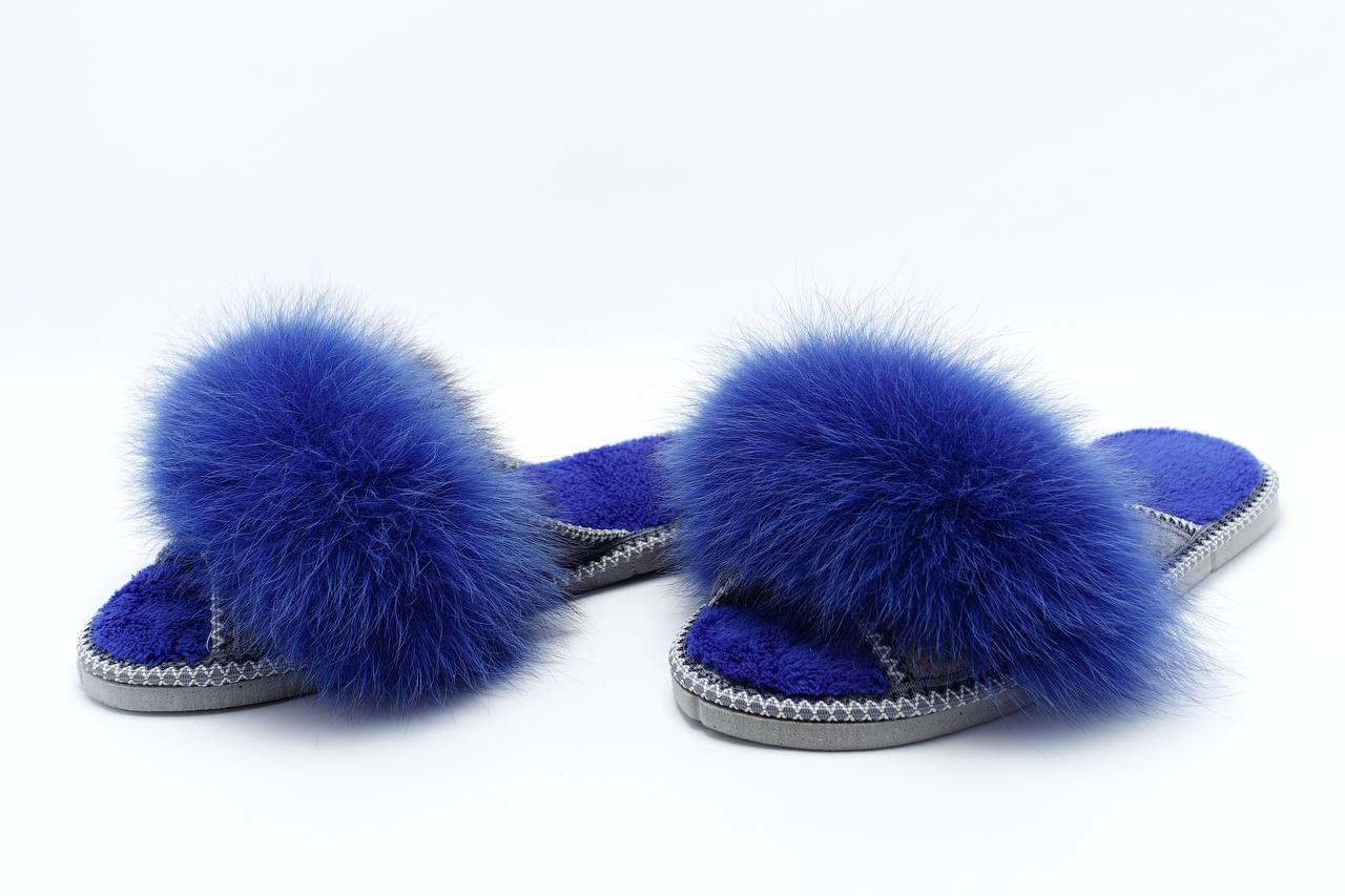 Домашні тапки АЛВАНІ з натуральним хутром р. 39 Синій - фото 2 Домашні тапки АЛВАНІ з натуральним хутром р. 39 Синій - фото 2