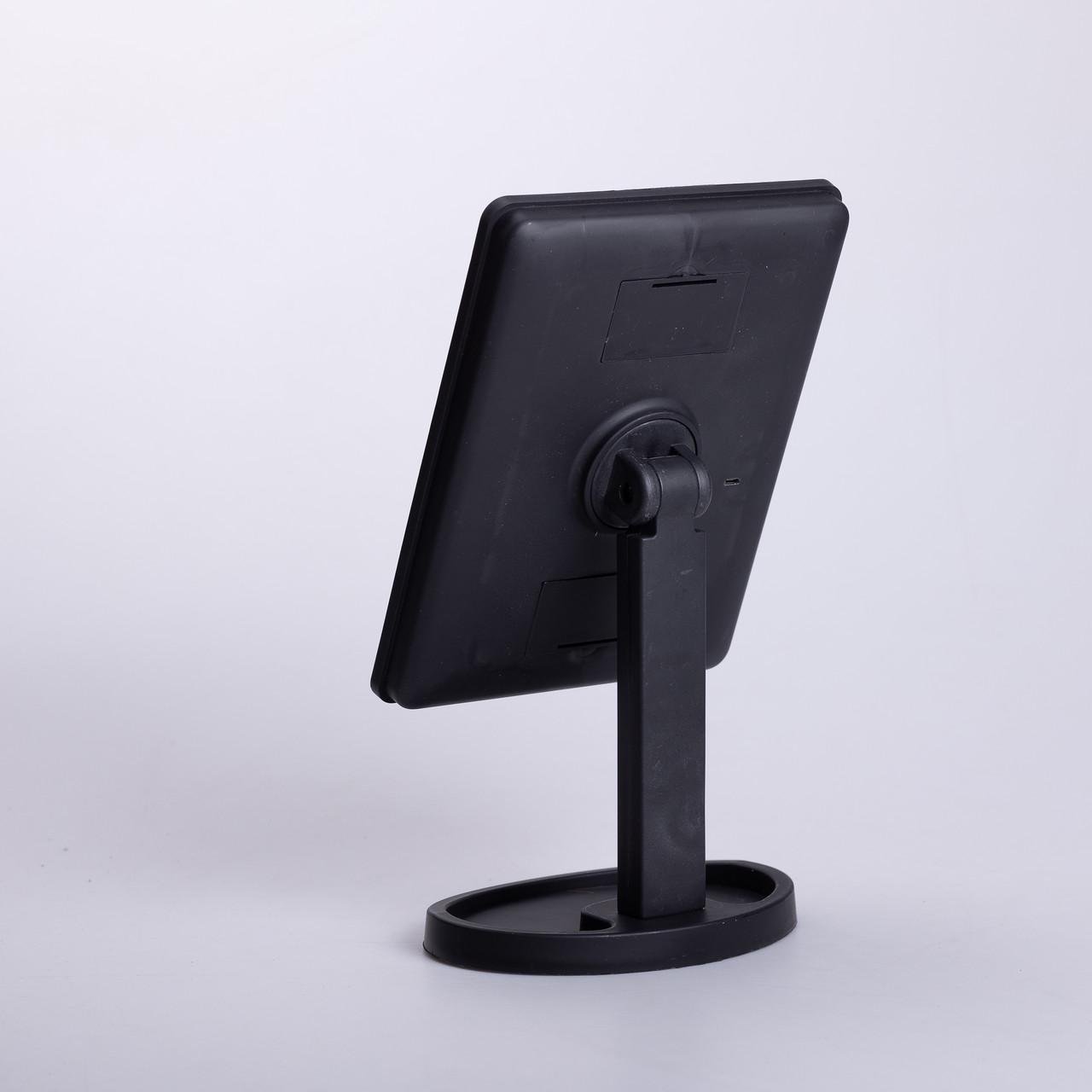 Дзеркало настільне косметичне для макіяжу 16 LED 21х16 см Чорний (6876) - фото 2 Дзеркало настільне косметичне для макіяжу 16 LED 21х16 см Чорний (6876) - фото 2