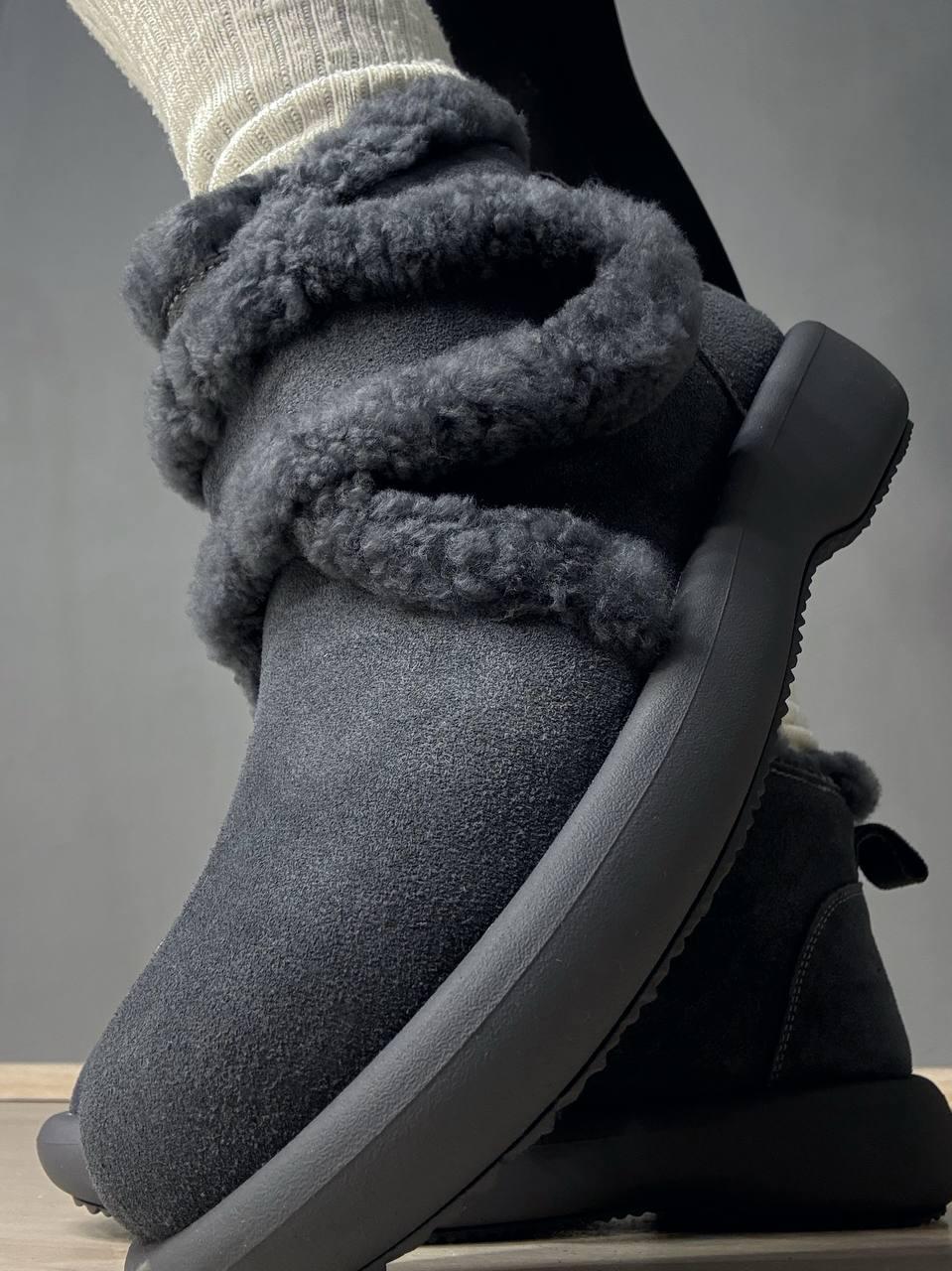 Черевики жіночі Hengji 13-9 уггі замшеві на хутрі з опушкою р. 38 Сірий (5645) - фото 3