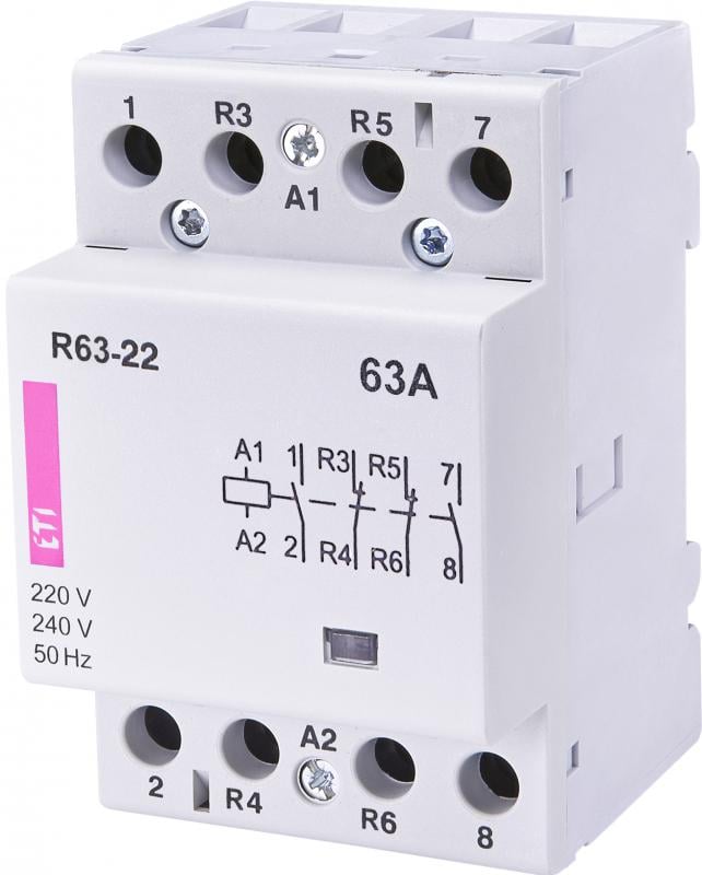 Контактор модульный ETI R 63-22 4P 63A 2NO+2NC 230V (2463470)