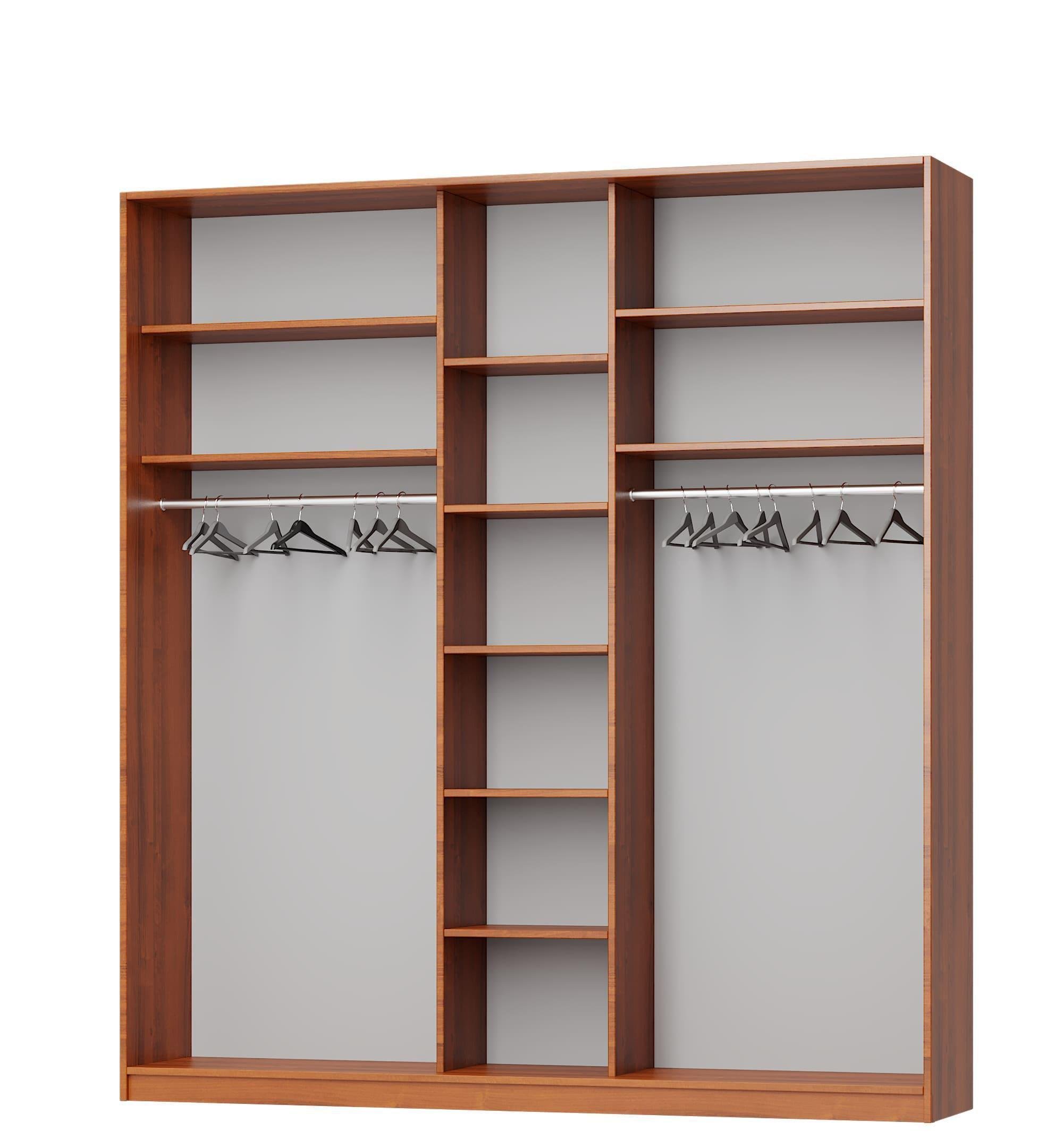 Шкаф-купе трехдверный MebelStar Стандарт AL 2 ДСП/зеркало 220x60x240 см Антрацит (MBS-1840) - фото 2