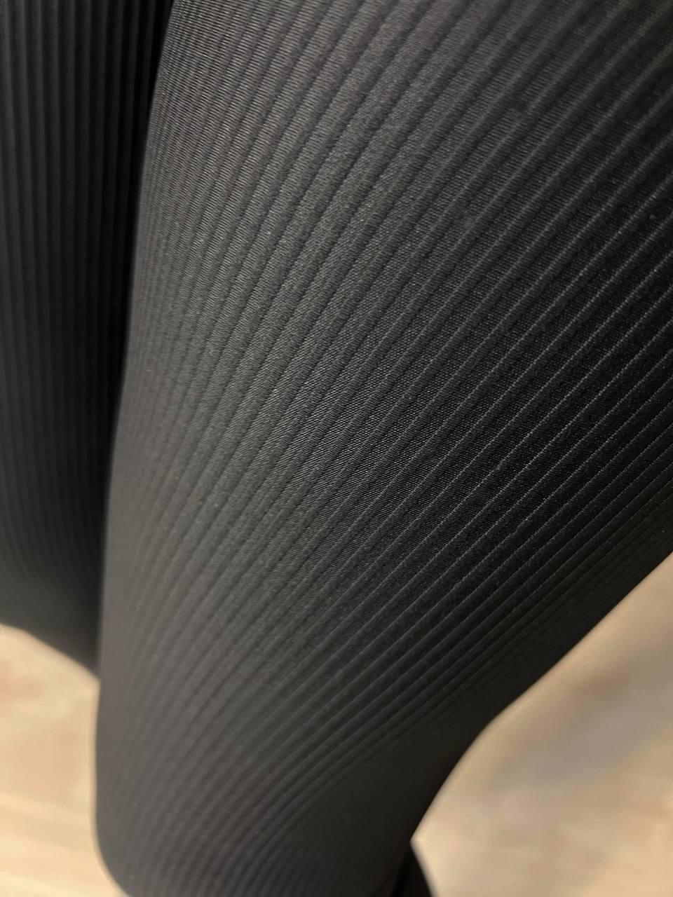 Лосини жіночі Kenalin D12 в рубчику з широким поясом та пушап-ефектом L Чорний - фото 5