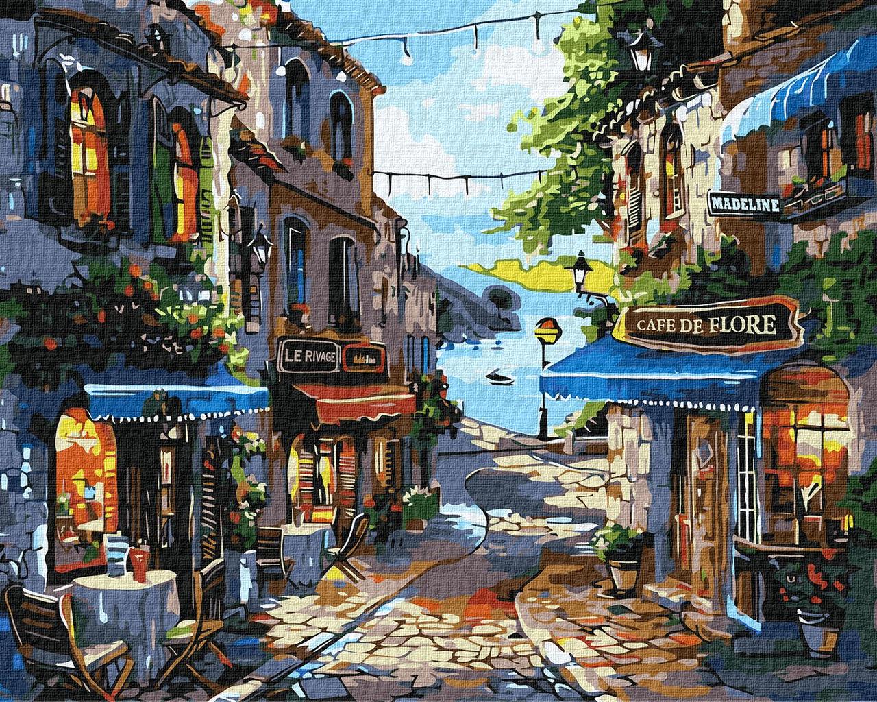 Картина по номерам Ideyka Рестораны на побережье KHO3652 холст на подрамнике 40х50 см (2490410190)