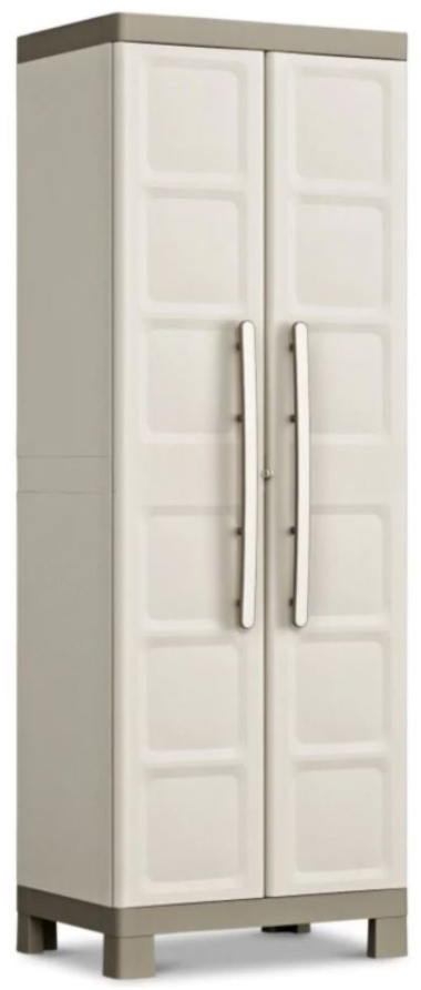 Шкаф садовый пластиковый Keter Kis Excellence Utility Cabinet для швабры/метлы 182х65х45 см Бежевый (241047)