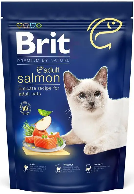 Сухой корм для кошек Brit Premium by Nature Cat Salmon с лососем и мякотью яблока 1,5 кг (1789932814)