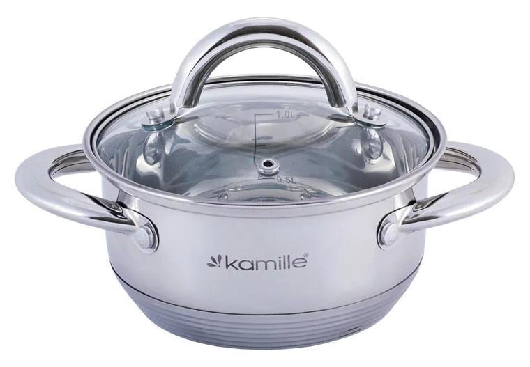 Кастрюля Kamille Millay из нержавеющей стали с 7-слойным индукционным дном 2,4 л Кастрюля Kamille Millay из нержавеющей стали с 7-слойным индукционным дном 2,4 л