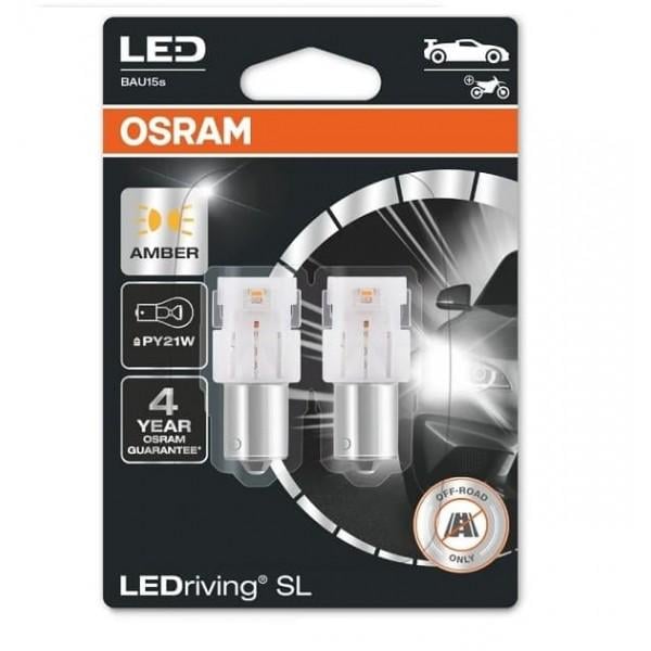 Автолампа диодная Osram 7507DYP-02B PY21W 12 V BAU15s Amber