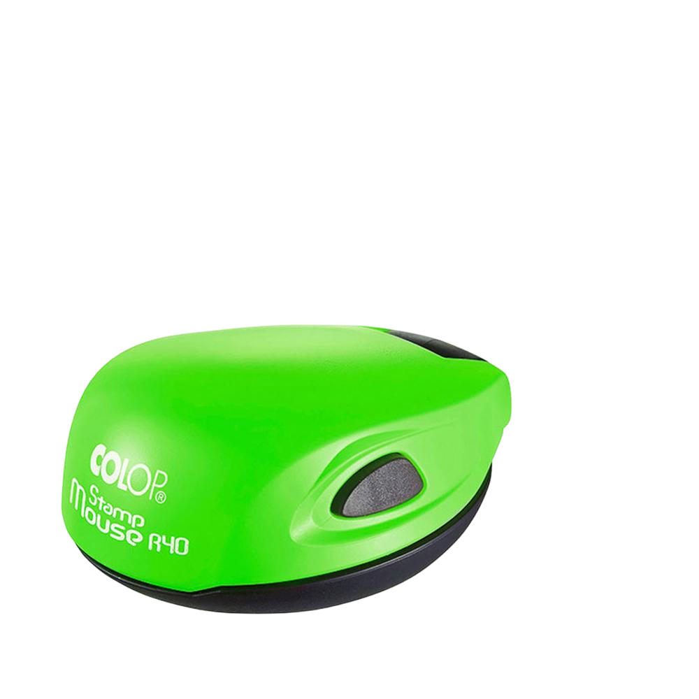 Печать ФОП с карманной оснасткой Colop Mouse R 40 Зеленый неон (ФОП4/M40/GN)