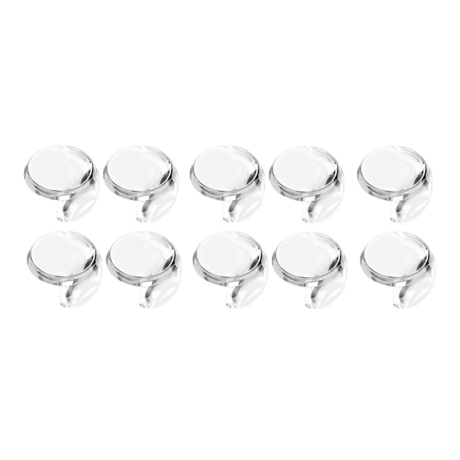 Накладки силиконовые мягкие антиударные на уголки мебели для защиты детей от ушибов круглые 10 шт. Прозрачный