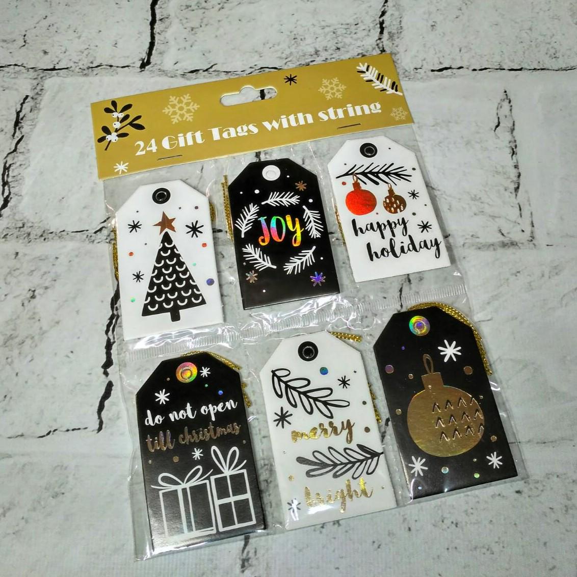 Открытки подарочные новогодние Christmas Микс 4,5х7,5 см 24 шт. (2715-44)