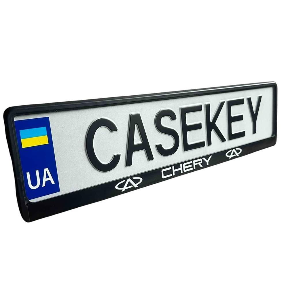 Авторамка с лакированной печатью Chery (crramka1)