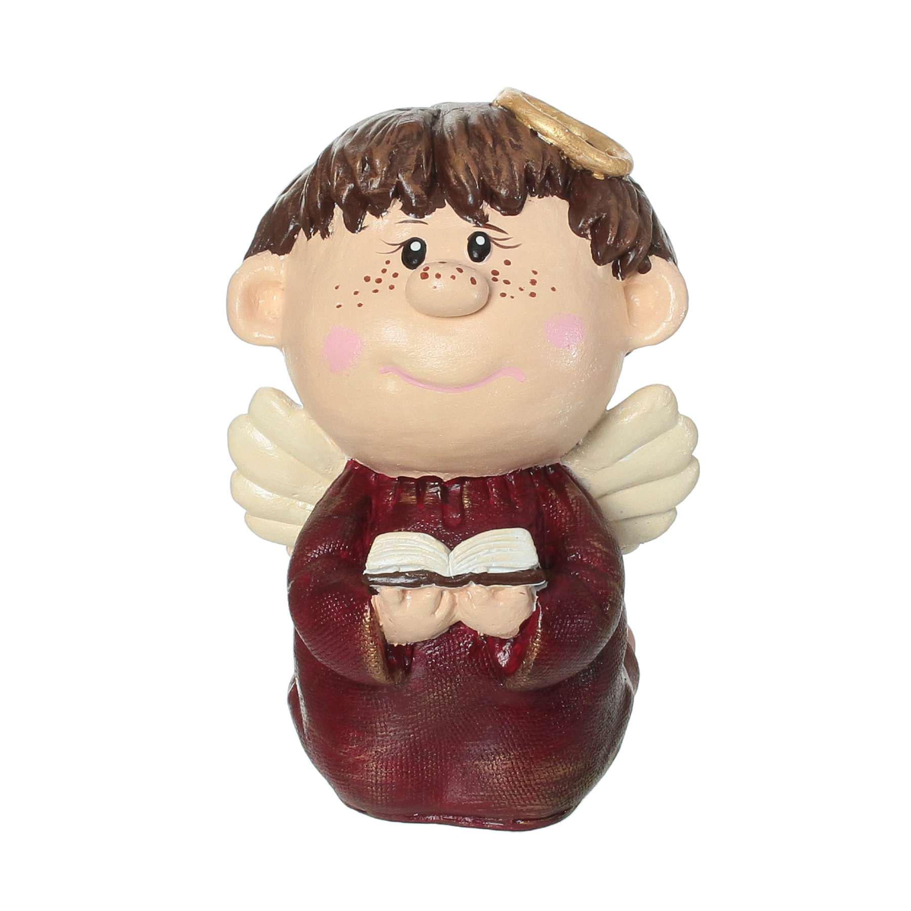 Сувенир декор для дома Ангелок с книгой №1 ручная работа гипс 15 см