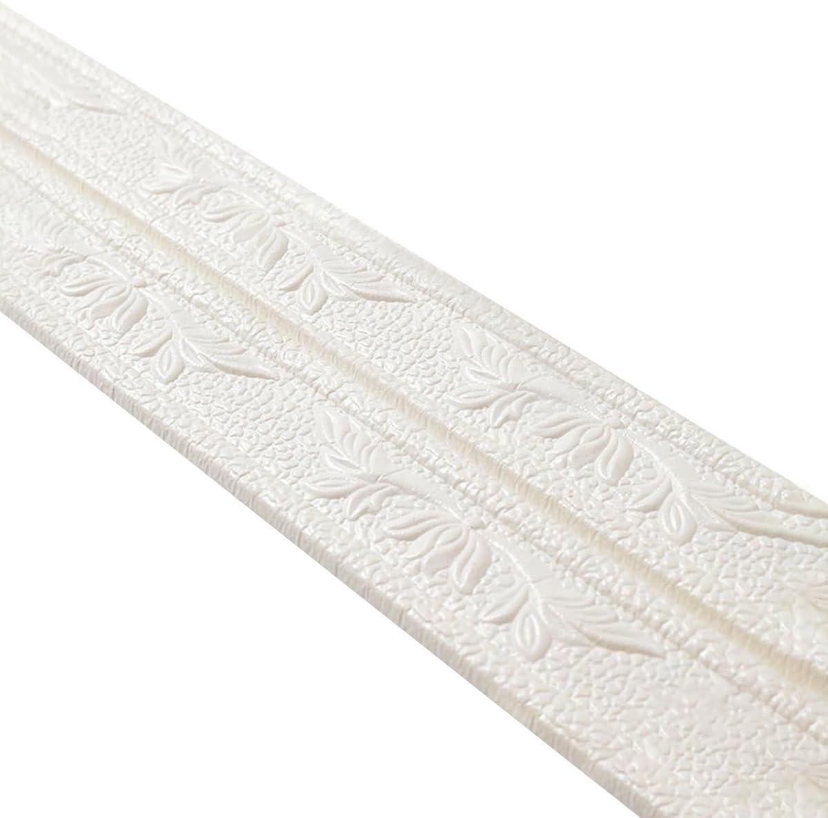 Плинтус-багет гибкий самоклеящийся универсальный 230x8 см Белый (2743174599)