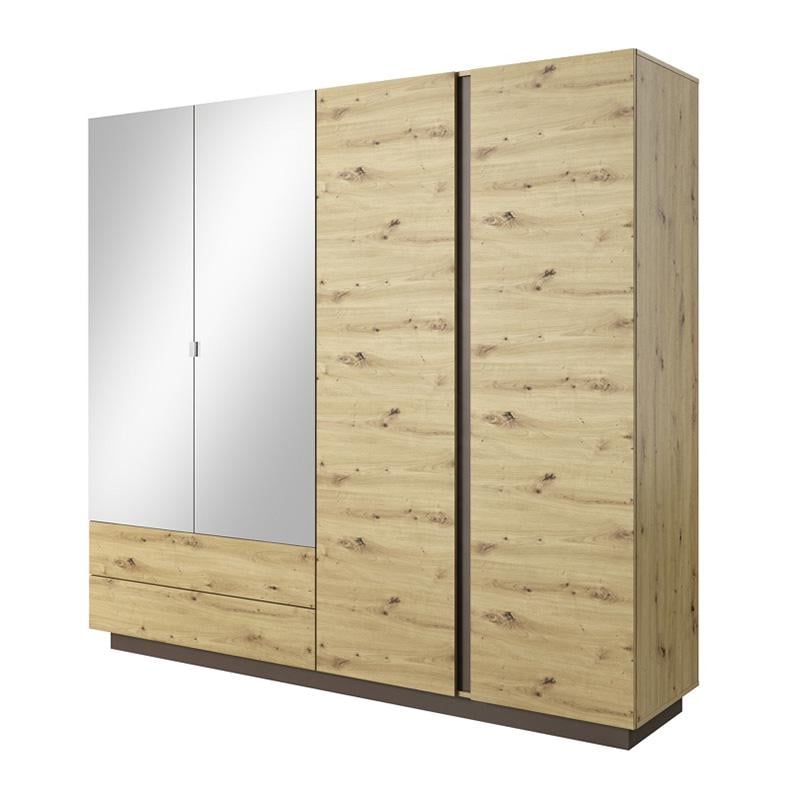 Шкаф распашной четырехдверный для одежды Perfect Home 4D2S/220 Arco 2200х540х2024 мм Графитовый/Дуб артизан (48450)