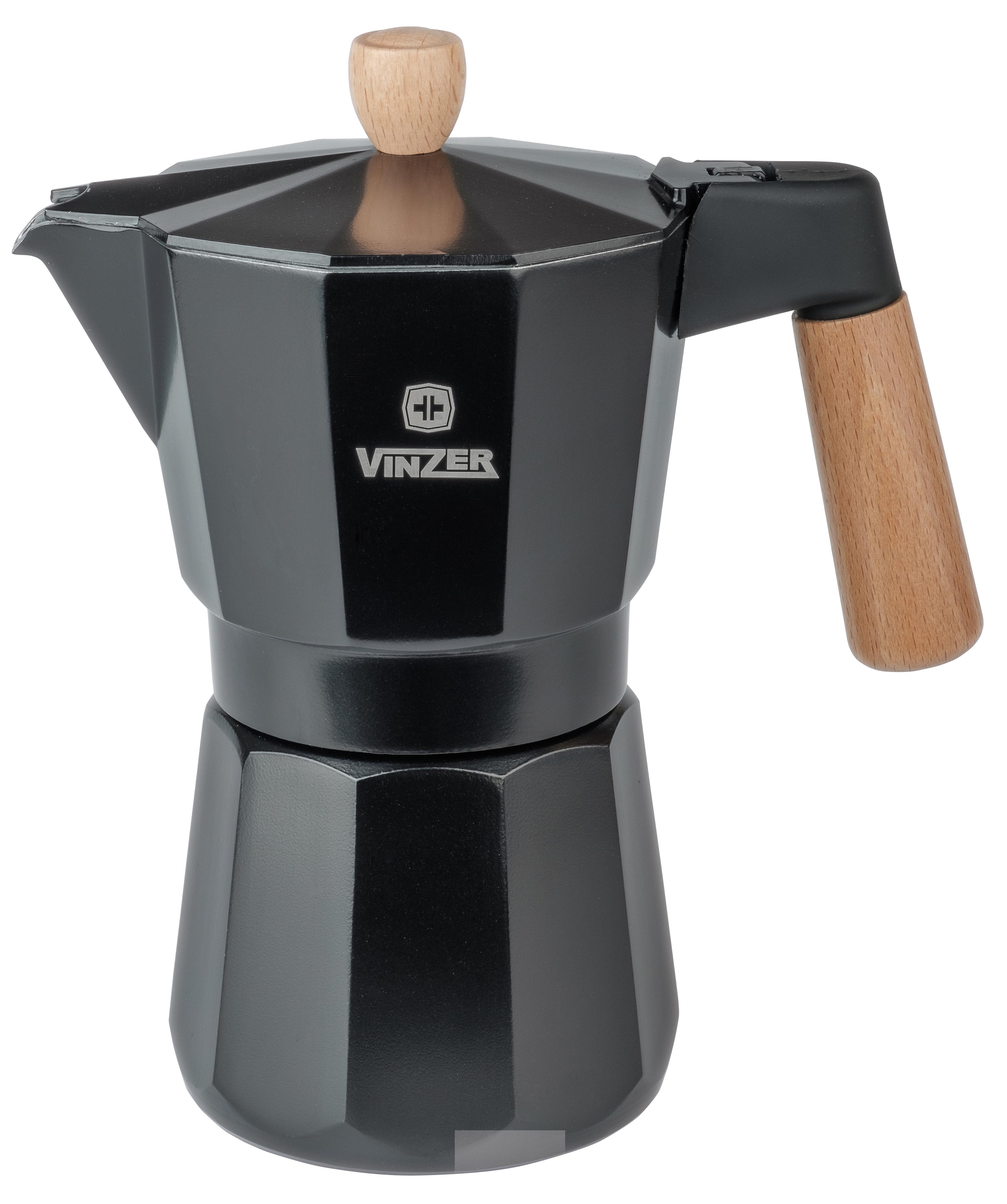 Кофеварка гейзерная Vinzer Latte Nero на 6 чашек (89382) Кофеварка гейзерная Vinzer Latte Nero на 6 чашек (89382)