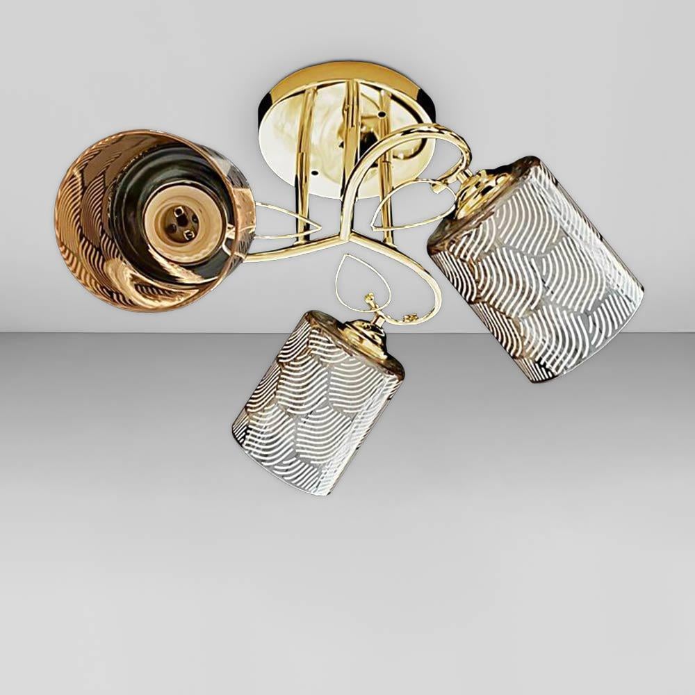 Люстра стельова Light House SRS-19506/3 з візерунком Золотий/Бурштиновий