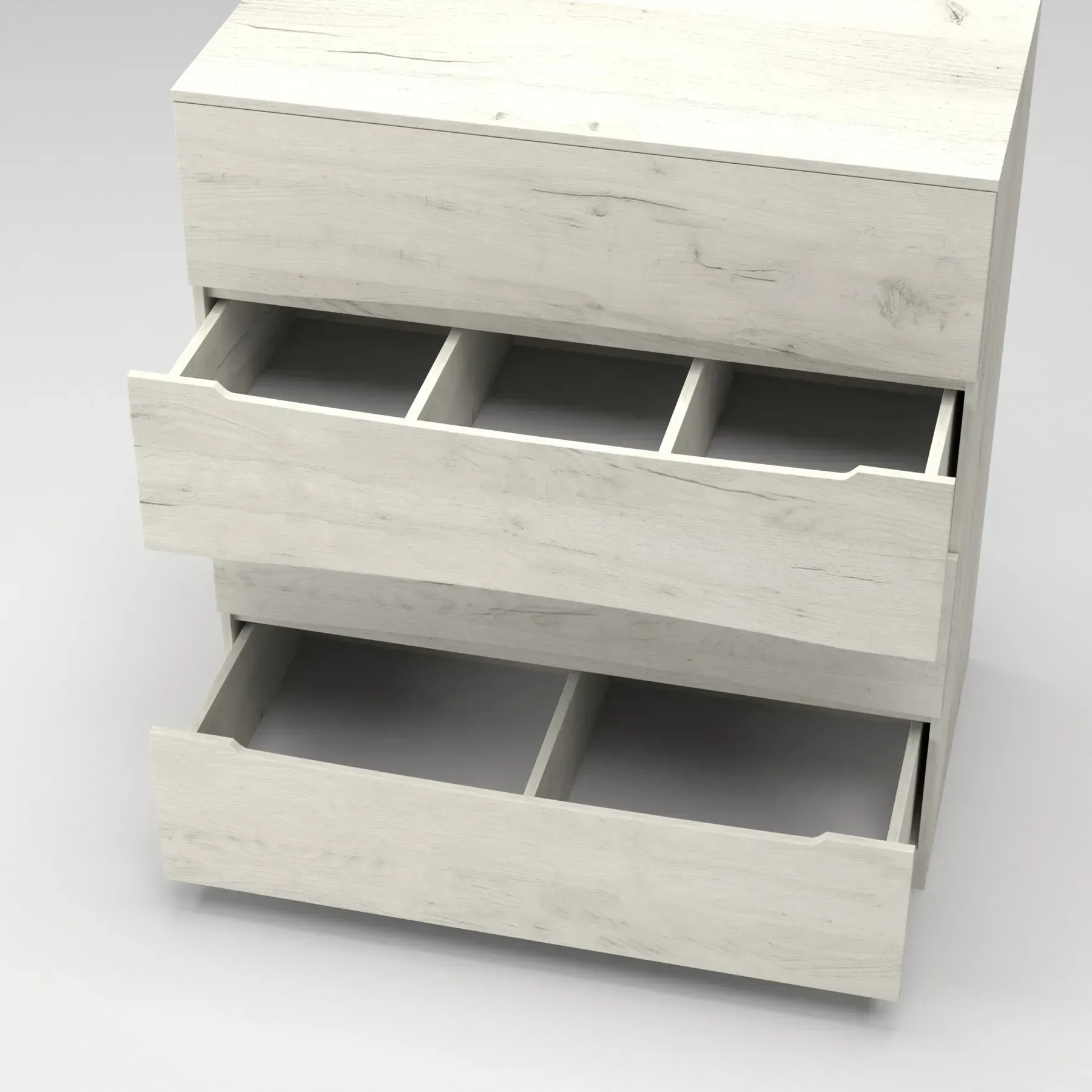 Комод з шухлядами Kontinent Дельта №1 109х61х120 см Дуб Крафт Білий (58297820) - фото 3 Комод з шухлядами Kontinent Дельта №1 109х61х120 см Дуб Крафт Білий (58297820) - фото 3