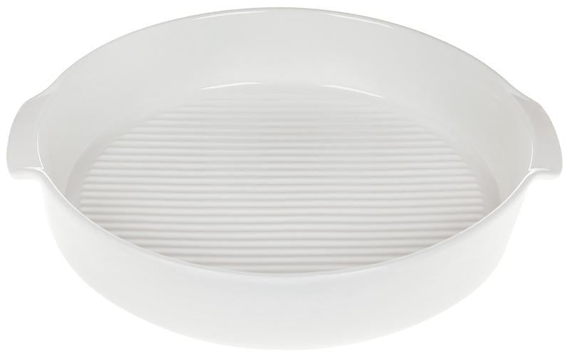 Форма для выпечки Ainsley фарфоровая круглая 25,7х23,5х5 см с ручками Белый