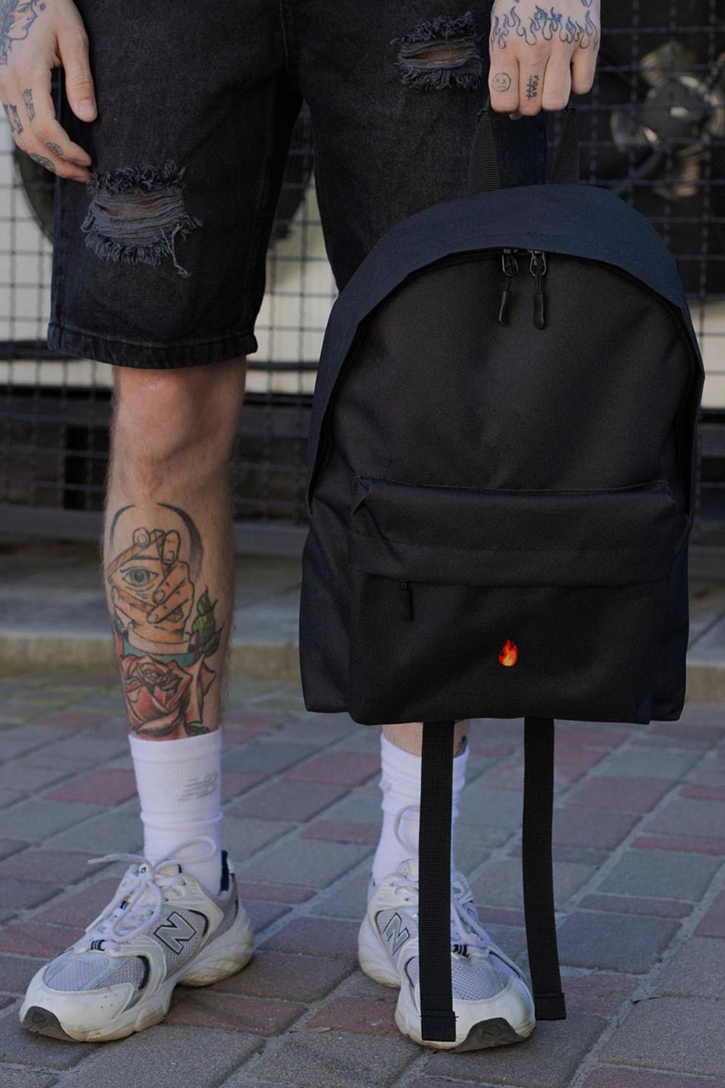 Рюкзак повседневный Without Compact унисекс с принтом Fire Black (8049960)
