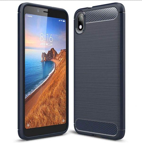 Чехол накладка Polished Carbon для Xiaomi Redmi 7A синий