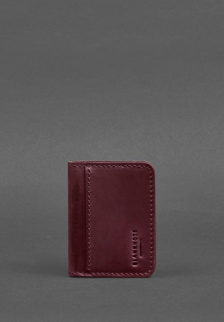 Обкладинка шкіряна для ID-паспорта та водія 4.1 Crazy Horse з гербом Бордовий (A-027585)