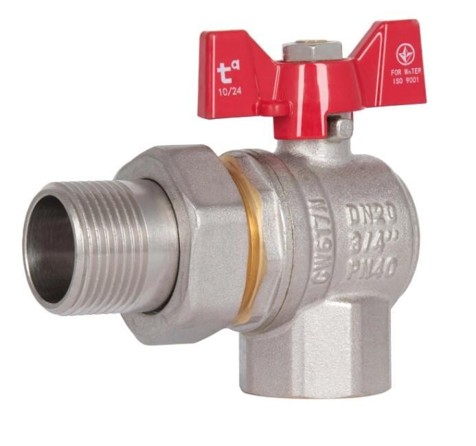 Кран шаровой с американкой Thermo Alliance Standart 3/4" ВН угловой PN40 бабочка (SD222W20) Кран шаровой с американкой Thermo Alliance Standart 3/4" ВН угловой PN40 бабочка (SD222W20)