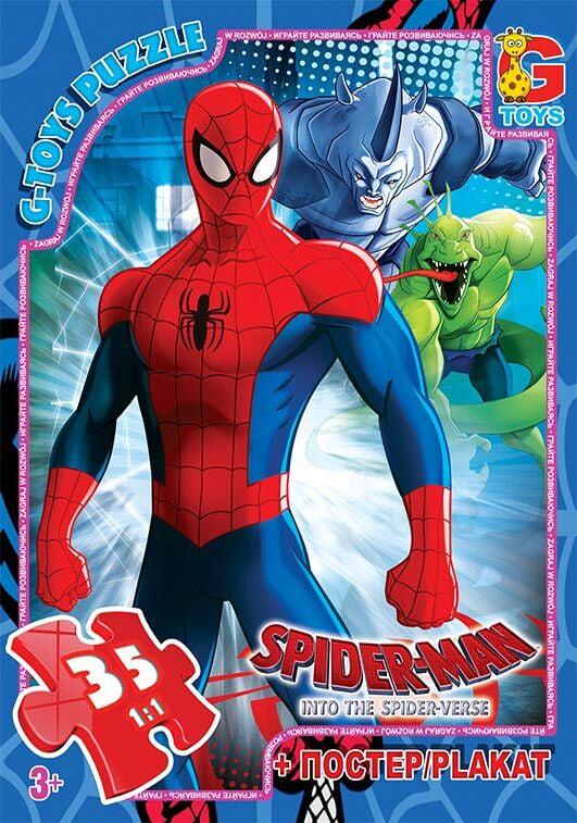Пазл G Toys Человек-паук 35 элементов с постером в коробке (111655)