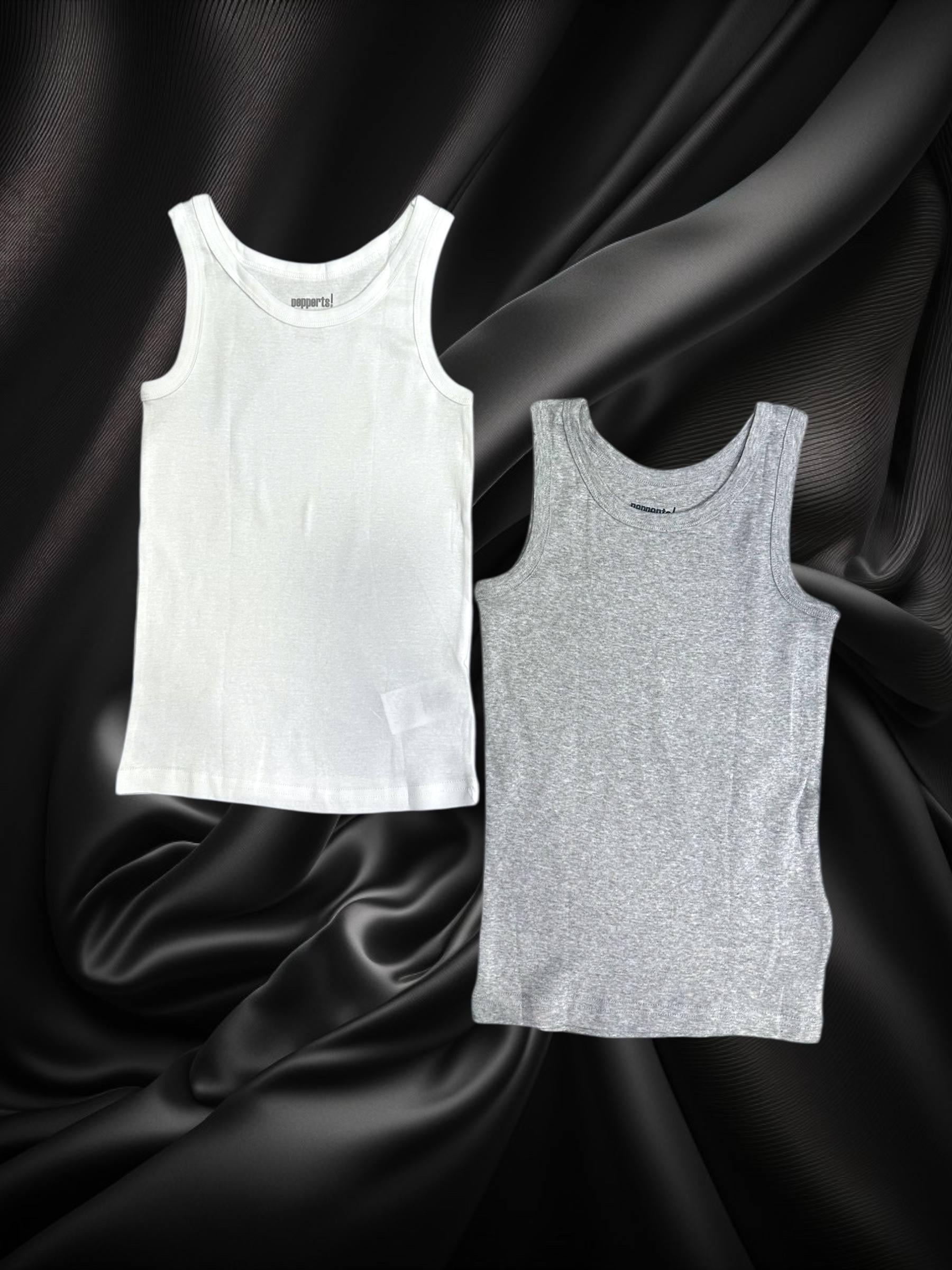 Майка Pepperts 2 шт. 8-10 лет 134-140 см Белый/Серый