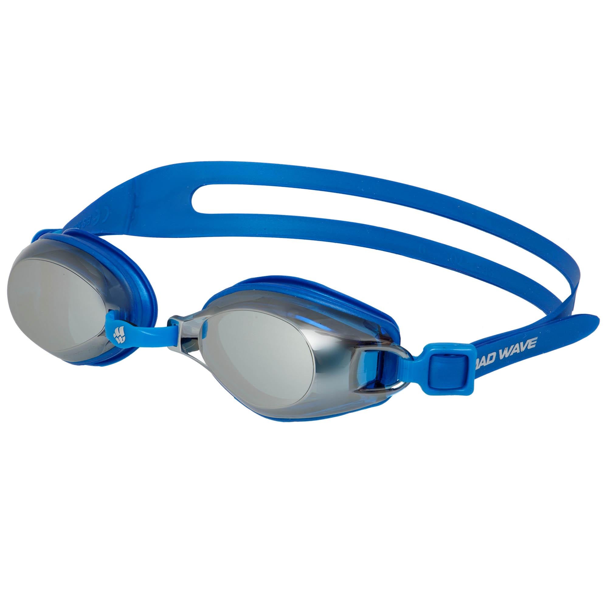 Окуляри для плавання дорослі Mad Wave PREDATOR MIRROR M042105 з дзеркальними лінзами Блакитний (AM0009045)