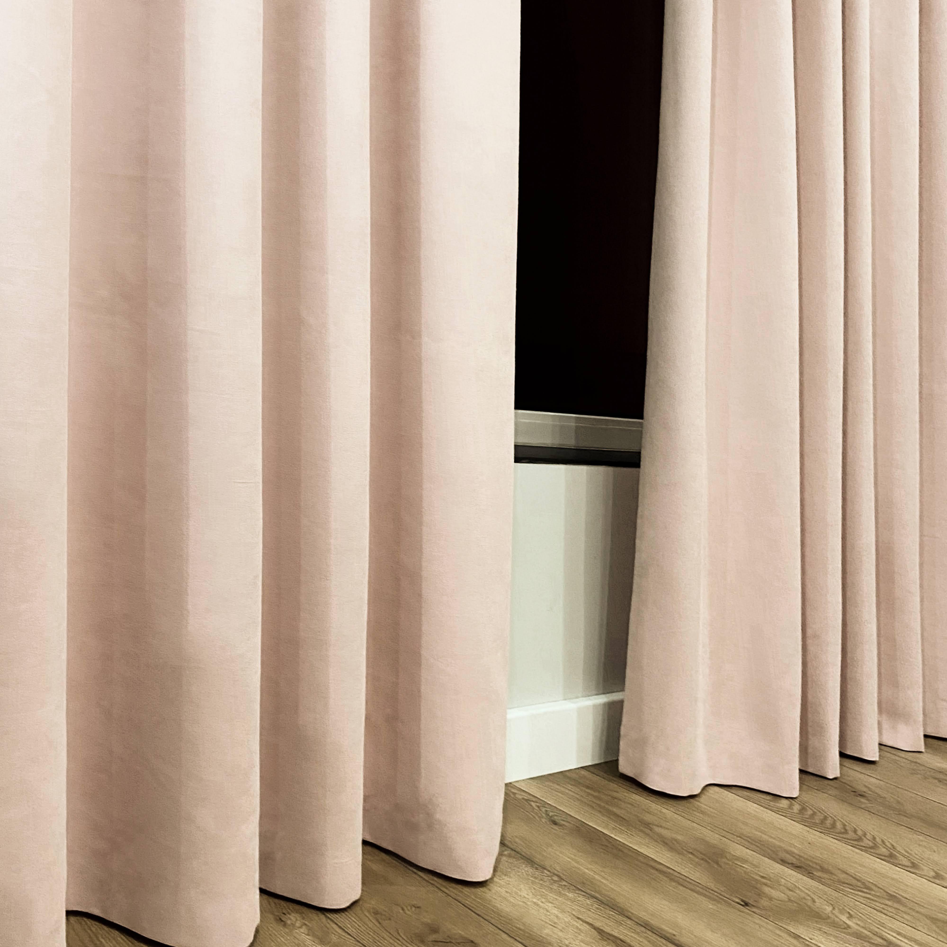 Шторы на черных люверсах 150x250 см микровелюр 2 шт. Розово-персиковый (5801528-МТ2/150-BL) - фото 5