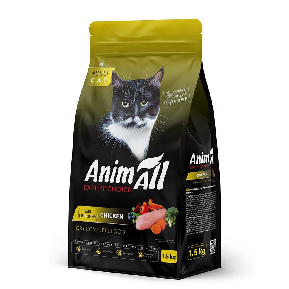 Корм для котів сухий AnimAll зі свіжою куркою 1,5 кг - фото 1