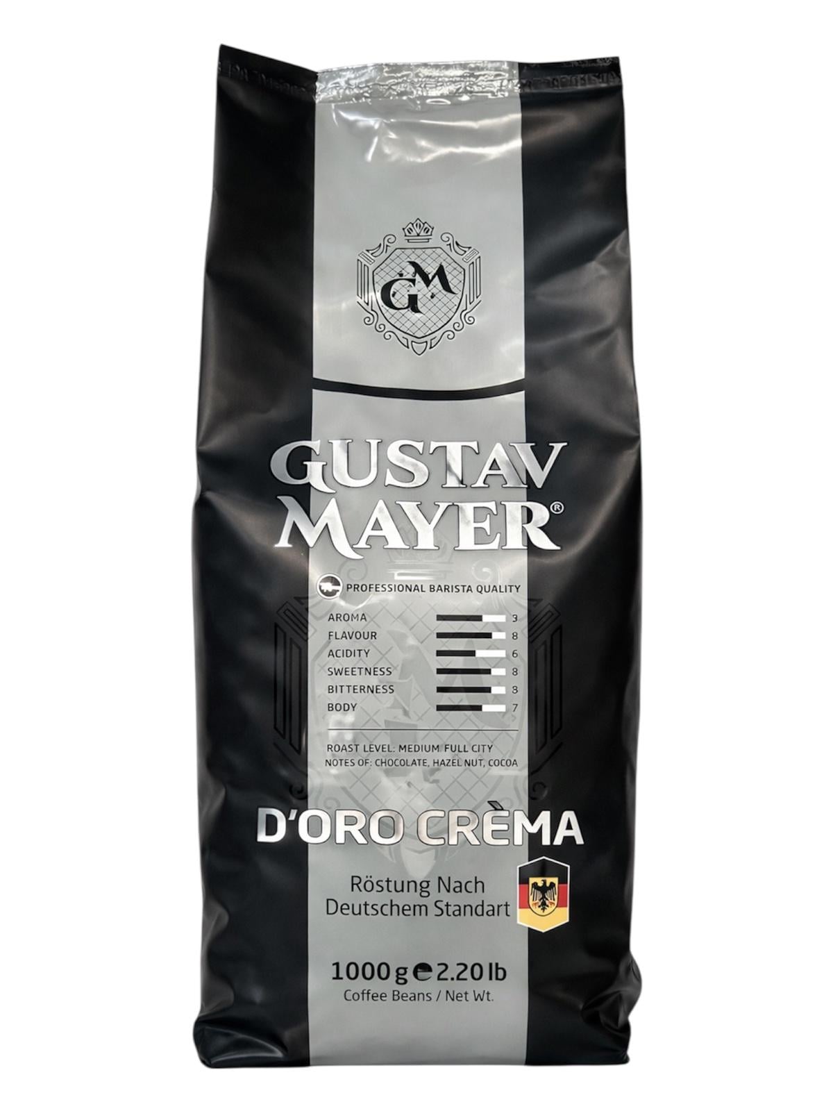 Кофе зерновой Gustav Mayer D'Oro Crema Арабика 70%/Робуста 30% 1 кг (60086)