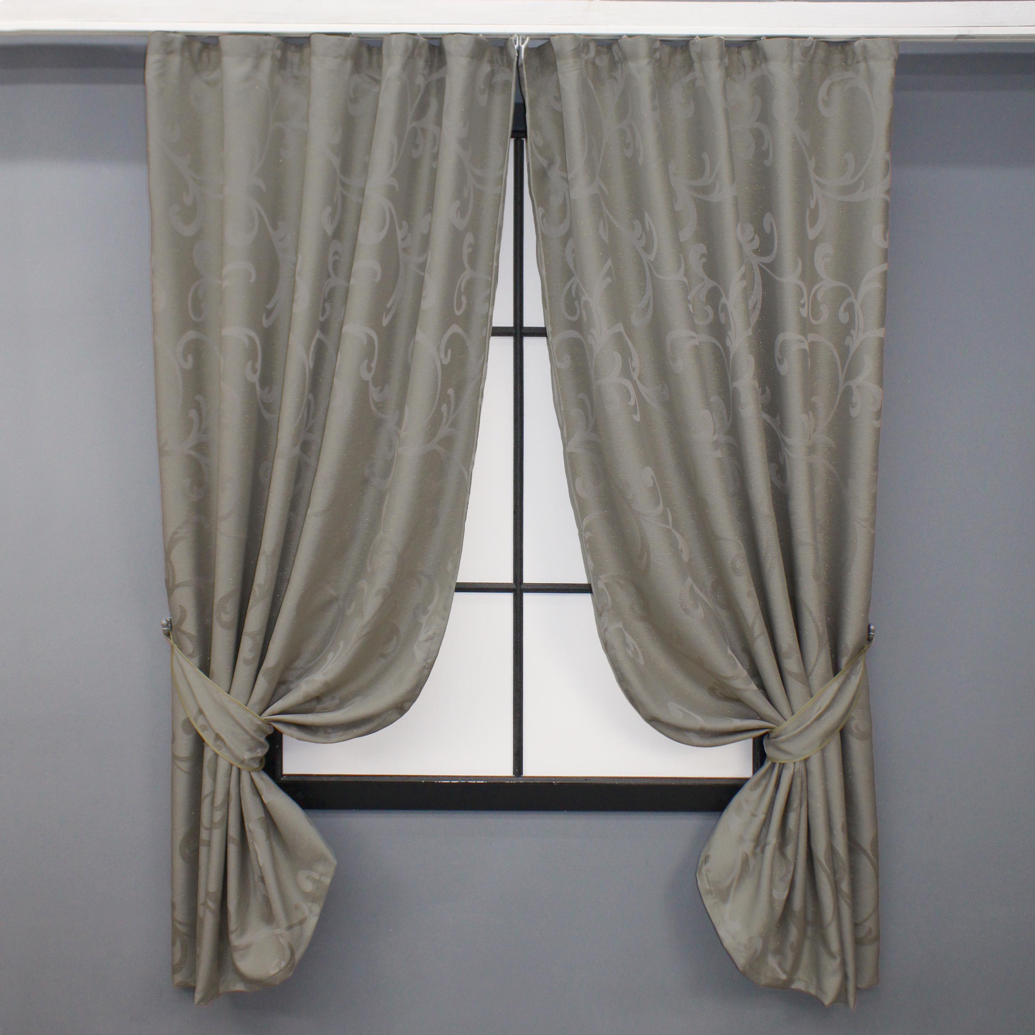 Комплект коротких штор VR-Textil Жаккард Allure №1617ш 130х170 см 2 шт. Тауп (35-0271)