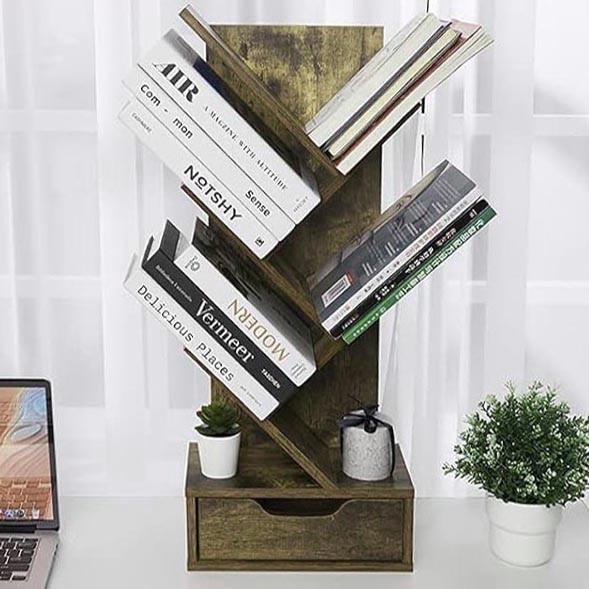 Полка книжная настольная из дерева Амараин Палисандр (КПА-000602)