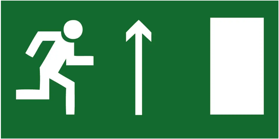 Знак эвакуации Выход наверх направо Зеленый (д-8039)