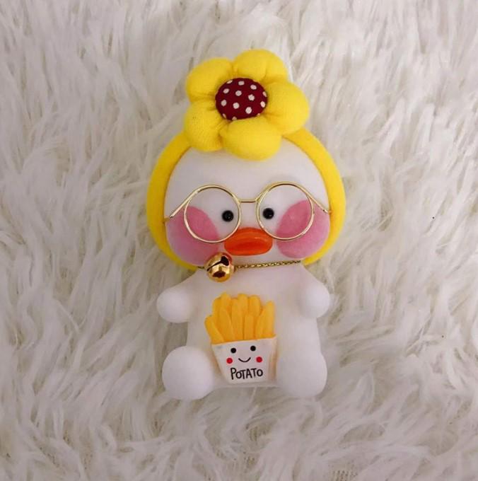 Брелок-мини Lalafanfan Regata Повязка на голову с желтым цветком с картофелем фри 10 см