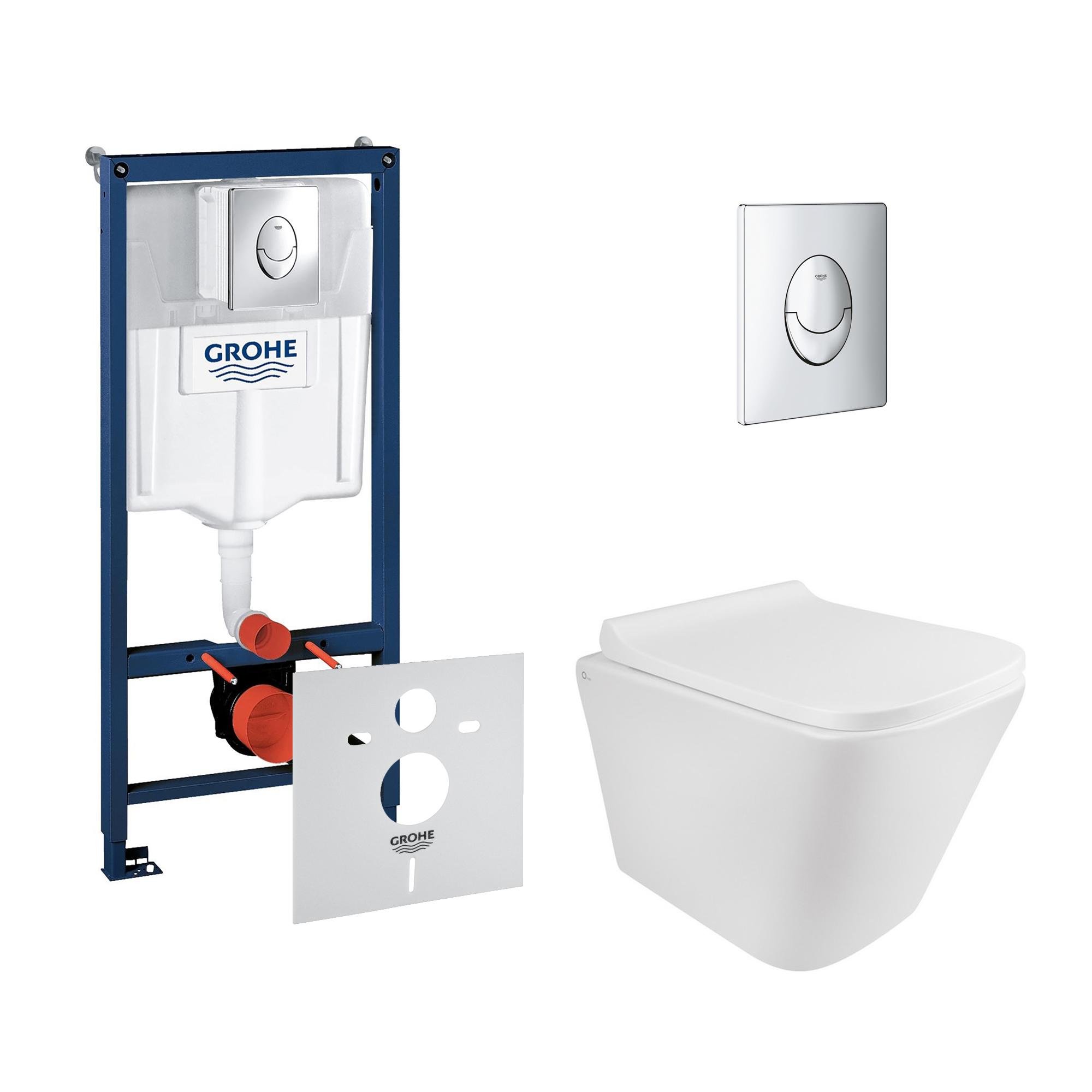 Комплект инсталляции Grohe Rapid SL 38721001QT1733052ERW с унитазом кнопка Хром (116272)