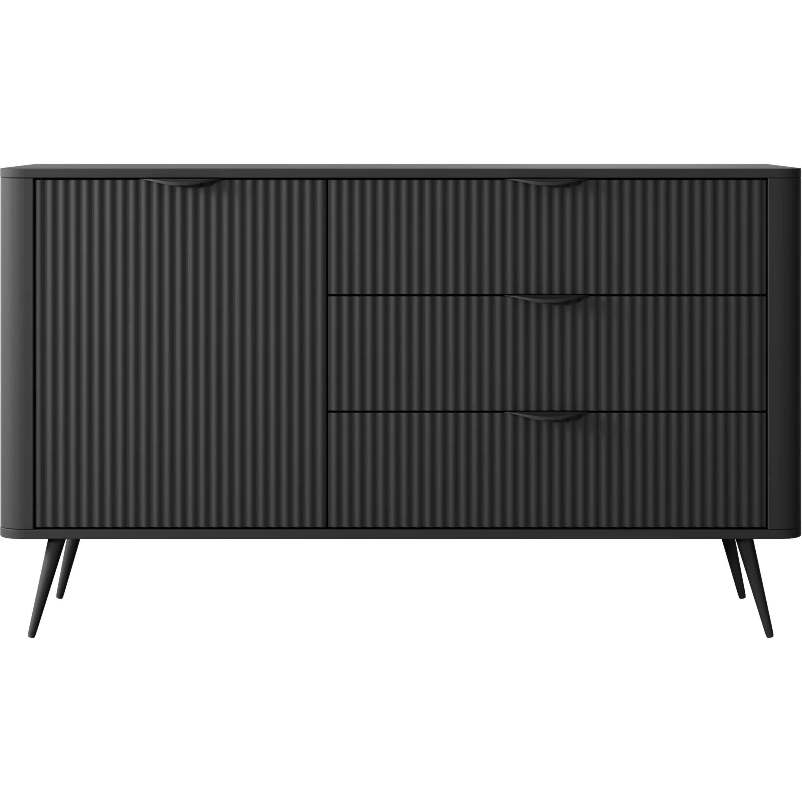Буфет Maraline Sofia ribbed однодверний Black (13703) Буфет Maraline Sofia ribbed однодверний Black (13703)