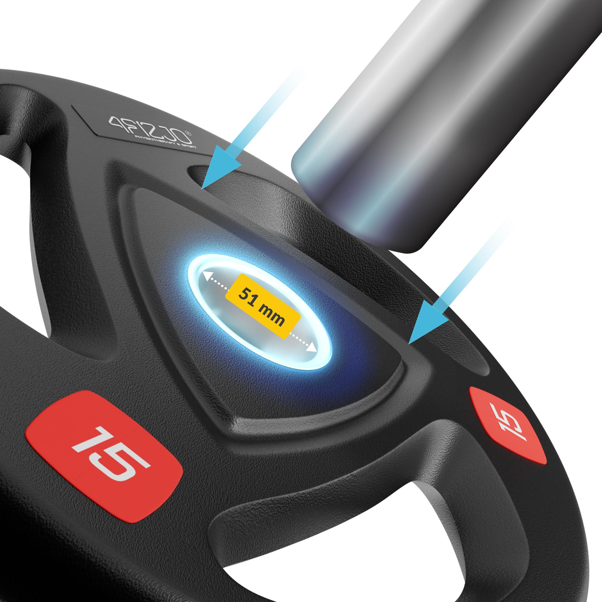 Диск олімпійський 4fizjo металевий/прогумований 2 шт. 15 кг 51 мм Black (P-5905973401272) - фото 7 Диск олімпійський 4fizjo металевий/прогумований 2 шт. 15 кг 51 мм Black (P-5905973401272) - фото 7