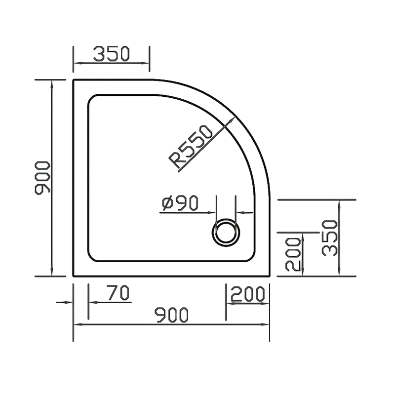 Поддон для душа Eger SMC 599-9090R fullset из композита 90x90x15 см (112384) - фото 2