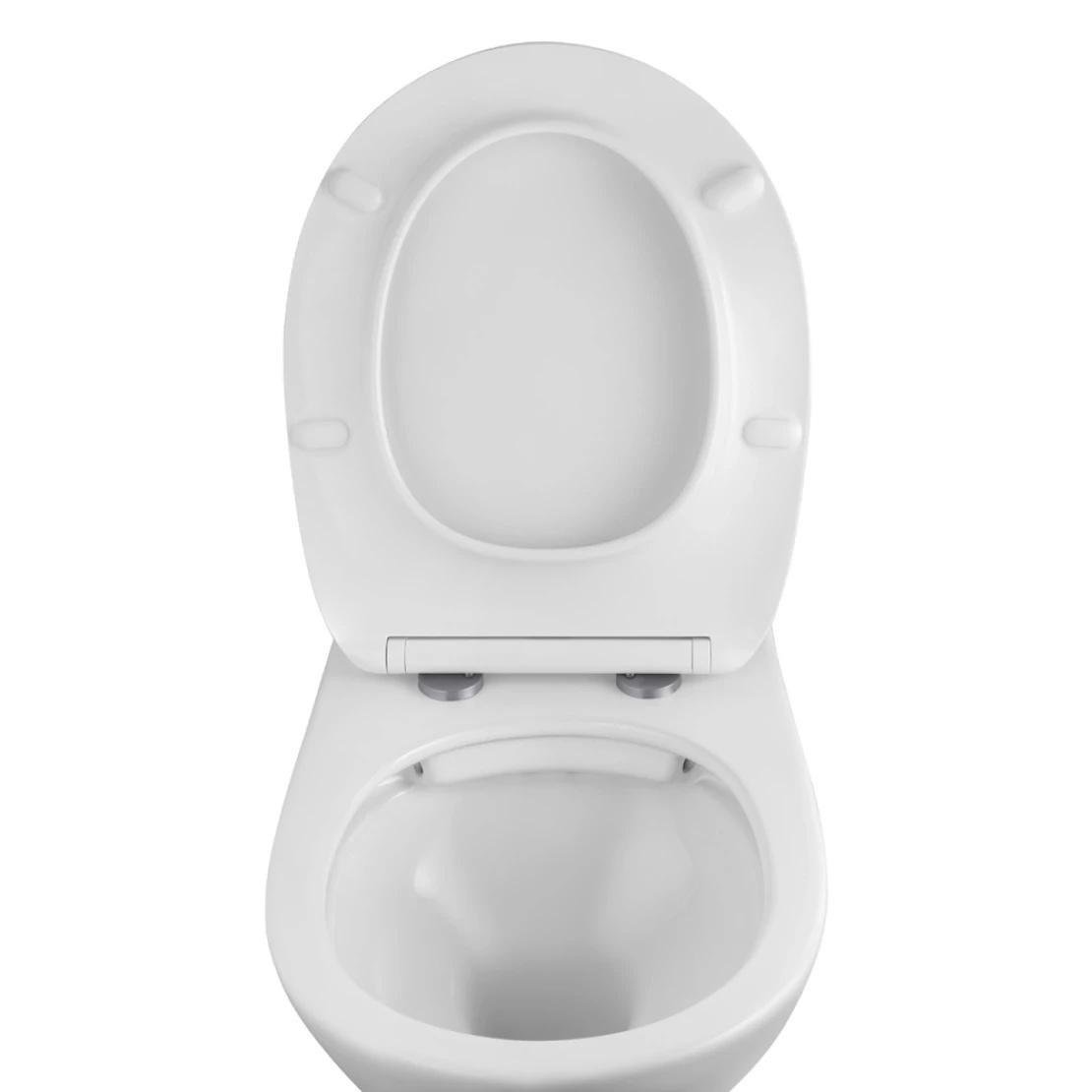 Унитаз подвесной Kroner Oker WHI533536 безобедочный с сиденьем Slim Duroplast 340х360 мм Белый (KO533536WHIR) - фото 5 Унитаз подвесной Kroner Oker WHI533536 безобедочный с сиденьем Slim Duroplast 340х360 мм Белый (KO533536WHIR) - фото 5