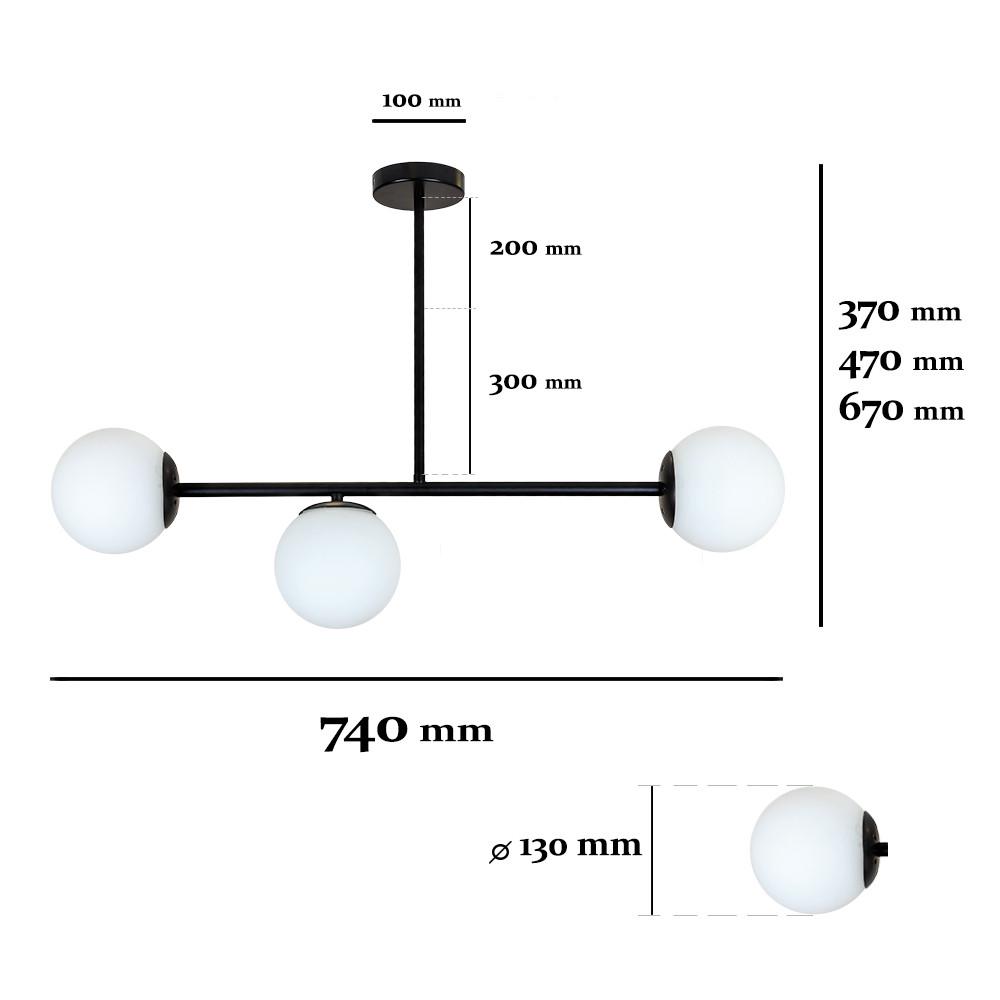 Люстра 7529825-3 BK+WH Чорний/Білий (LVS4758) - фото 2